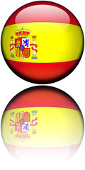 Drapeau Espagne Armoiries 3D Reflet