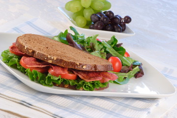 organic whole wheat bread b.l.t sandwich