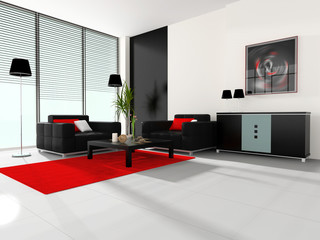 Modern interior of a cabinet