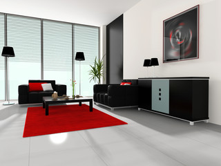 Modern interior of a cabinet