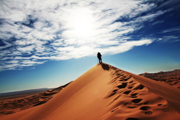 Hike in Sahara desert