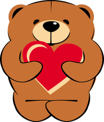 Fototapeta premium bear with heart vector icon