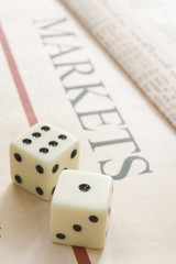 dice on a paper