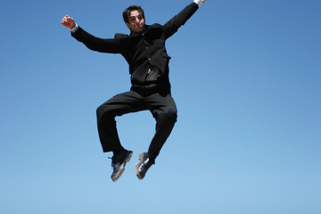 Fototapeta premium Ecstatic businessman