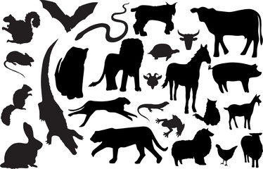 Vector animal silhouettes (more detailed versions available)