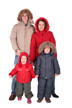 Family In Winter Clothing