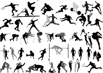 Big Sport collection vector Silhouettes