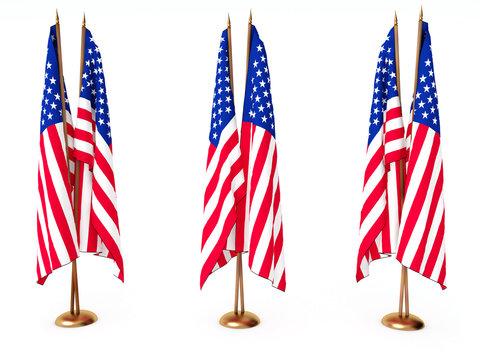 flags of the United State isolated white