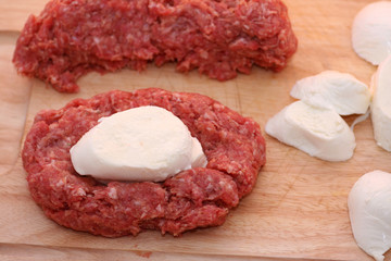 Hackfleisch und Käse