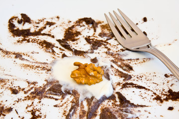 plate with poppy seed sauce and yogurt