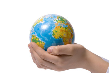 The globe in children's hands