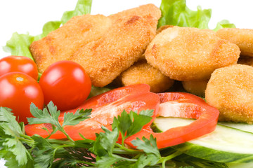 Chicken nuggets with vegetables
