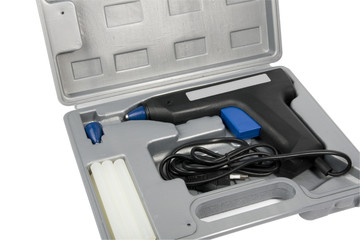 Bag with hoe glue gun