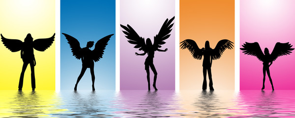 dancing angels on watter ripples