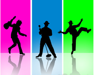 dancing people silhouettes