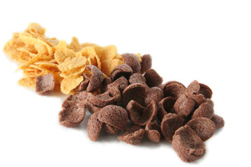 careal choco flakes and corn flakes
