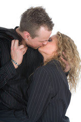 Young couple in black dress