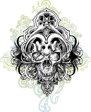 Warrior skull illustration