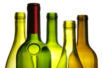 Wine bottles close-up