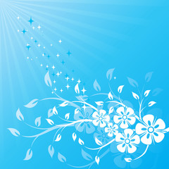 Fototapeta na wymiar Decorative floral background, vector illustration 
