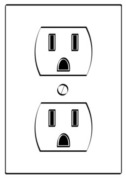 outline of grounded electrical power outlet 