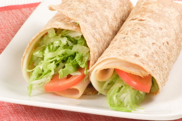 fresh ham and veggies wrap