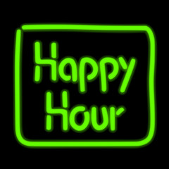 happy hour leuchtreklame