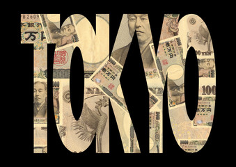 Tokyo text with Yen