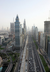 Fototapeta premium Above Sheikh Zayed Road