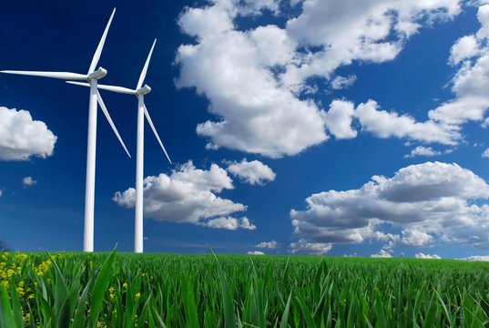 eolienne dans l'herbe