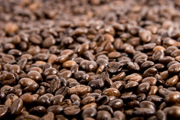 Fresh coffee beans background 
