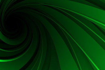Spiral 3D, green on black