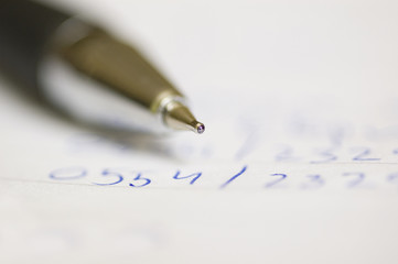 pen with numbers