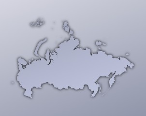 Russia map filled with metallic gradient. Mercator projection.