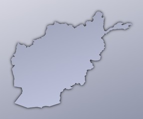Afghanistan map filled with metallic gradient