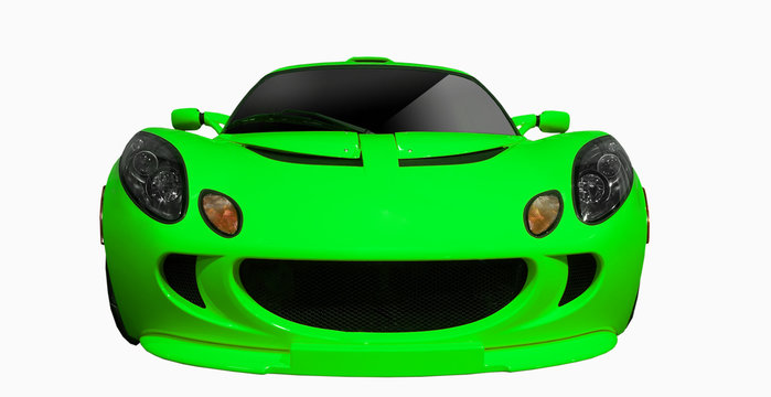 Stock Photo Of A Green Sports Car