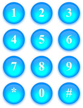 Digits on Glassy Buttons