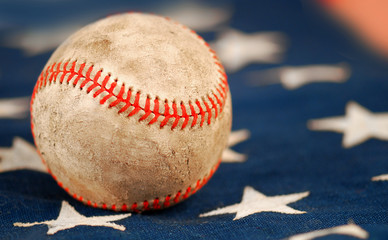 Old Baseball on Flag - 7328195