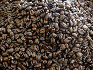 Dark roast coffee beans