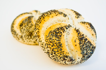 crusty wholegrain bakery on white background