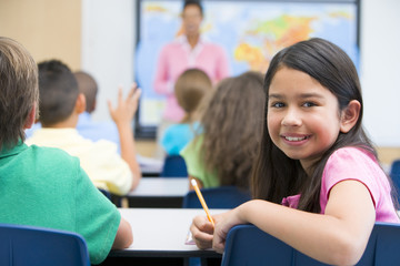 Elementary pupil in class