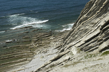 La falaise flysch calcaire de Socoa 