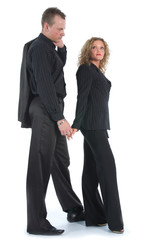 Young couple in black dress