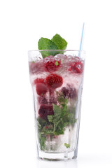 Cocktail with strawberry