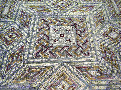 Roman mosaics in Conimbriga ruins, Portugal