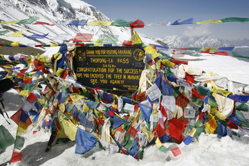 Thorong-La pass on annpurna circuit, nepal
