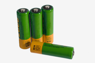 Rechargeable batteries (isolated on white)