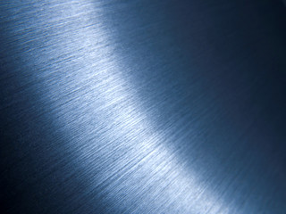 Futuristic brushed blue aluminum surface
