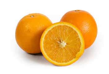 Isolated oranges with shadow