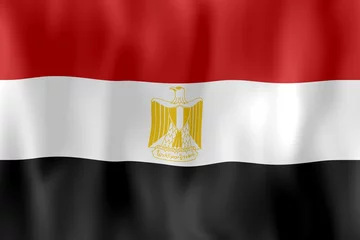 Fototapete Rund drapeau egypte froissé egypt crumpled flag © DomLortha